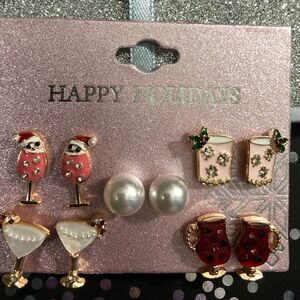 Holiday Stud Earrings Set of 5 pairs. NEW